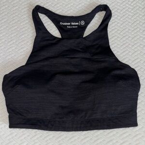Outdoor Voices Charcoal High Neck Sports Bra